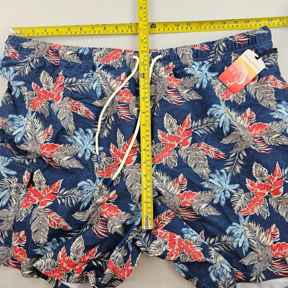 Tommy Bahama Relax trunks swimwear mens 2XL XXL pockets navy red floral